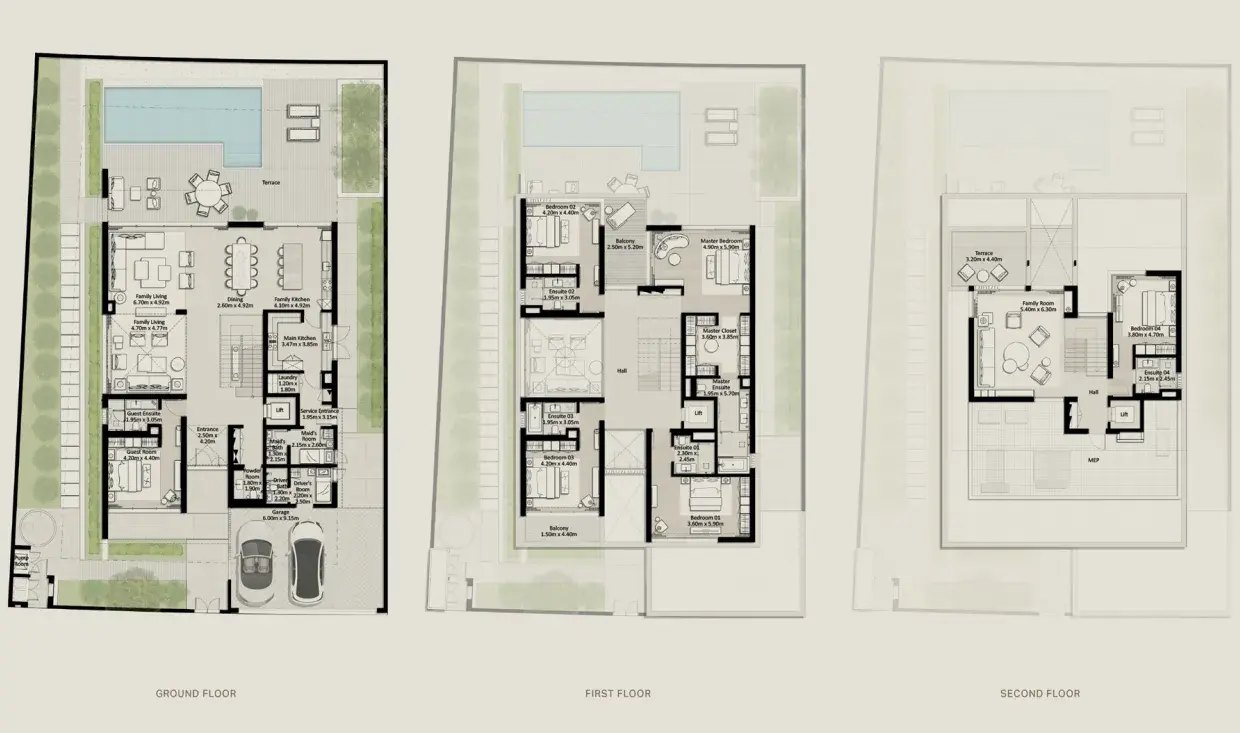 6 Bedrooms villa - Nad Al Sheba Gardens 10 floor plan