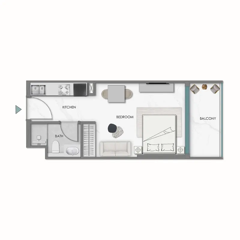 Studio Apartments -  Samana Hills South floor plan