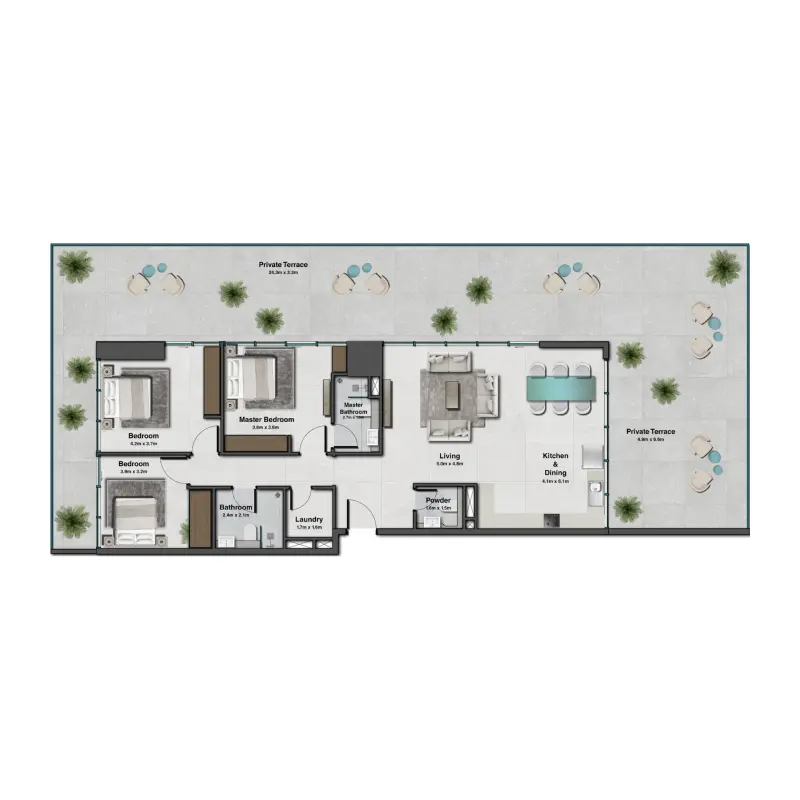 3 bedroom floor plan