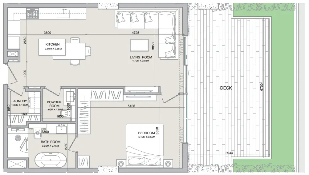 1 Bedroom apartments - Isolana Residences floor plan