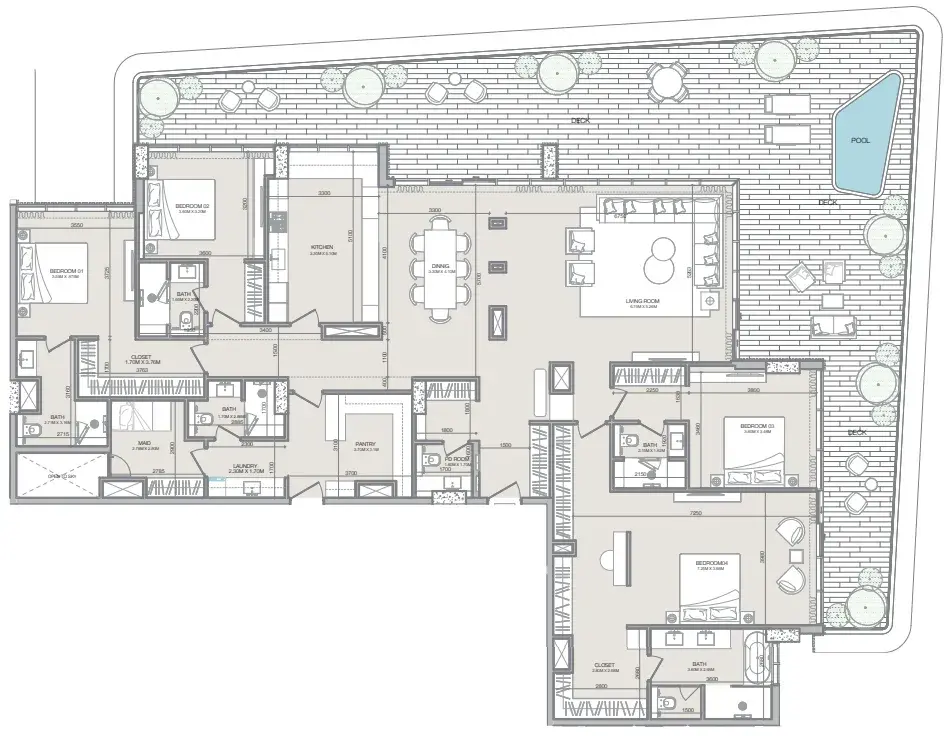 4 Bedrooms penthouse - Isolana Residences floor plan