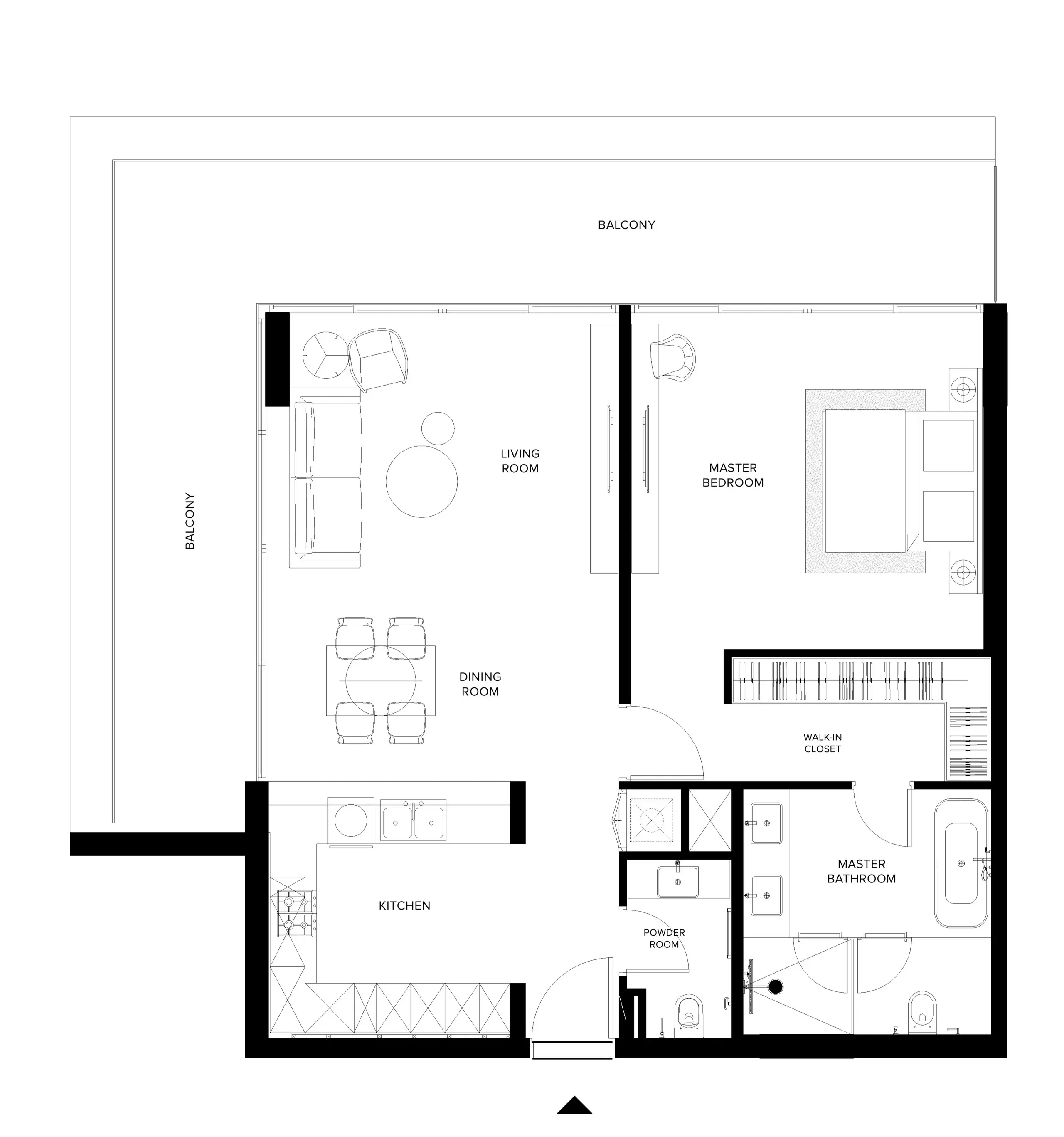 1 Bedroom apartments - Keturah Ritz Carlton floor plan