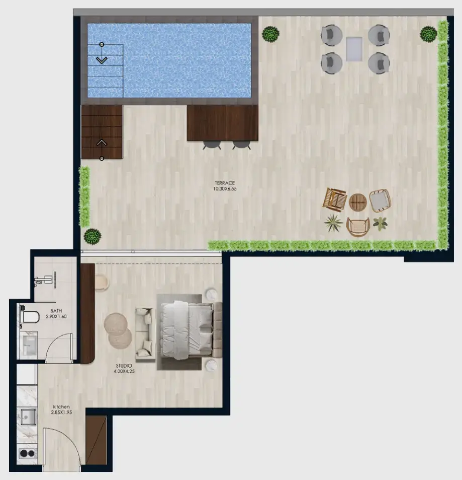 Studio apartments - Coral by Vision floor plan