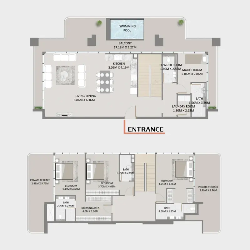 3 bedroom floor plan