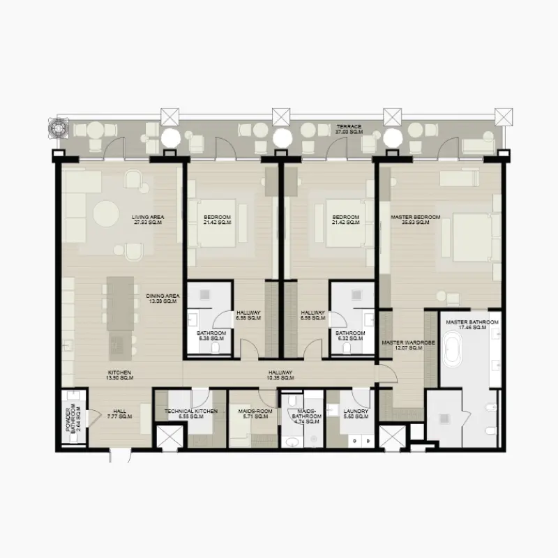 3 bedroom floor plan