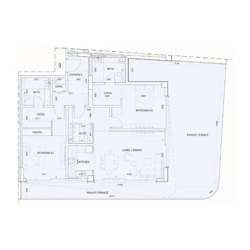 2 bedroom Apartments -  Luzora Residences floor plan