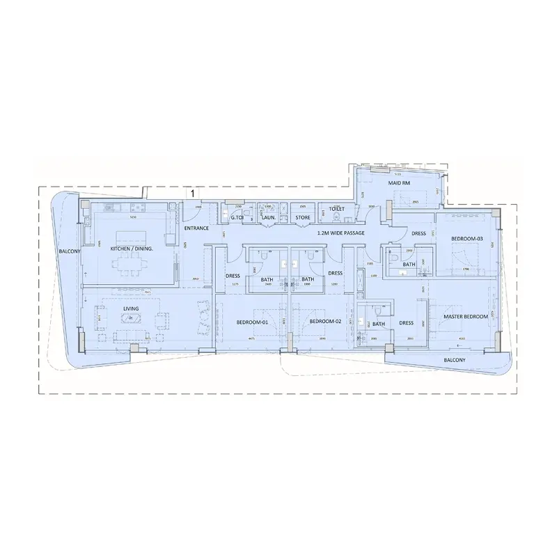 4 bedroom Apartments -  Luzora Residences floor plan