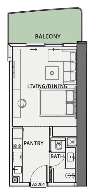 Studio apartments - One Sky Park floor plan