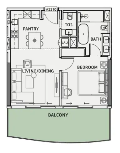 1 Bedroom apartments - One Sky Park floor plan