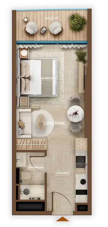Studio apartments - Sky Hills Astra floor plan