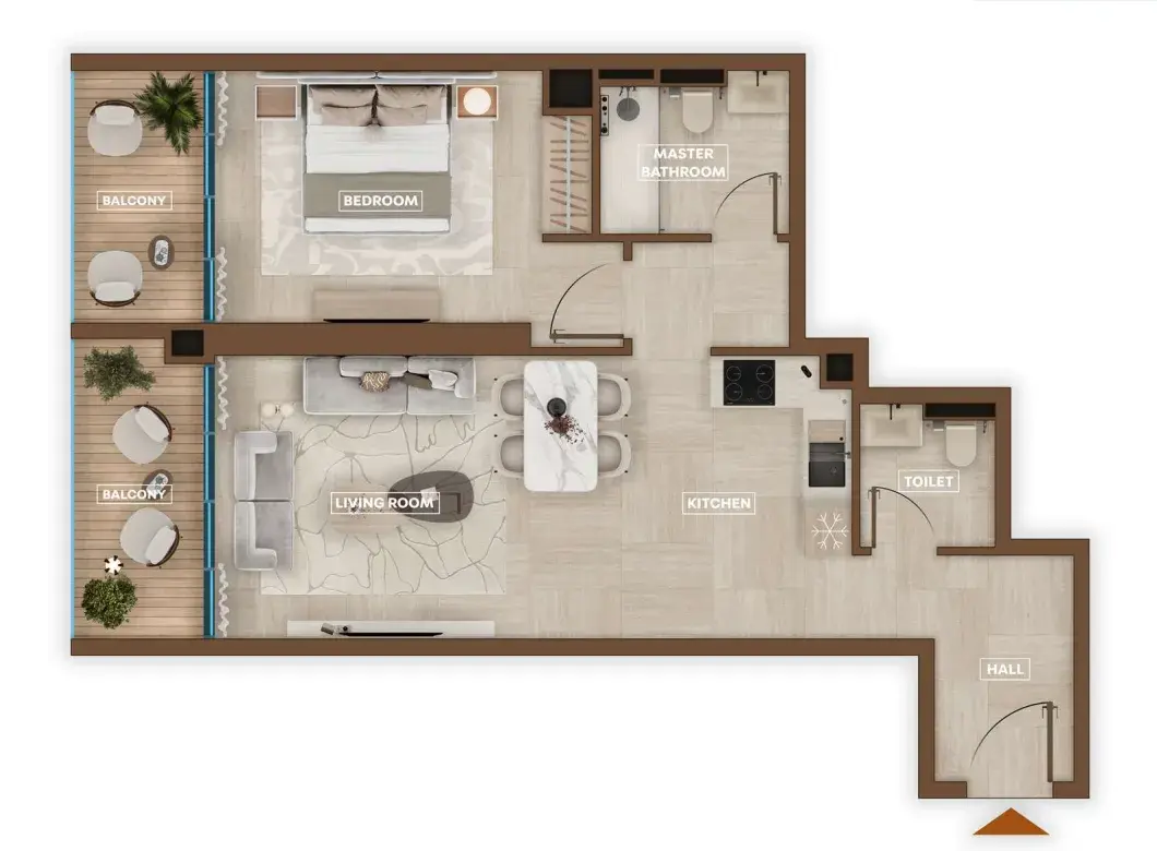 1 Bedroom apartments - Sky Hills Astra floor plan