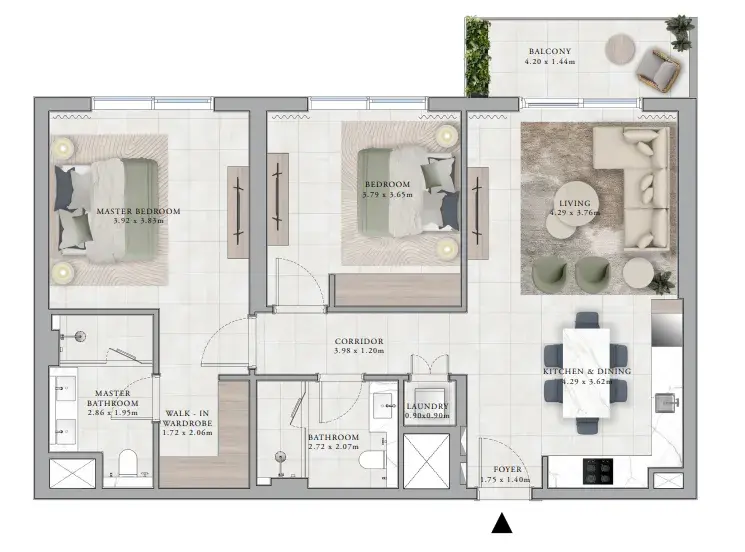 3 Bedrooms apartments - Club Place floor plan