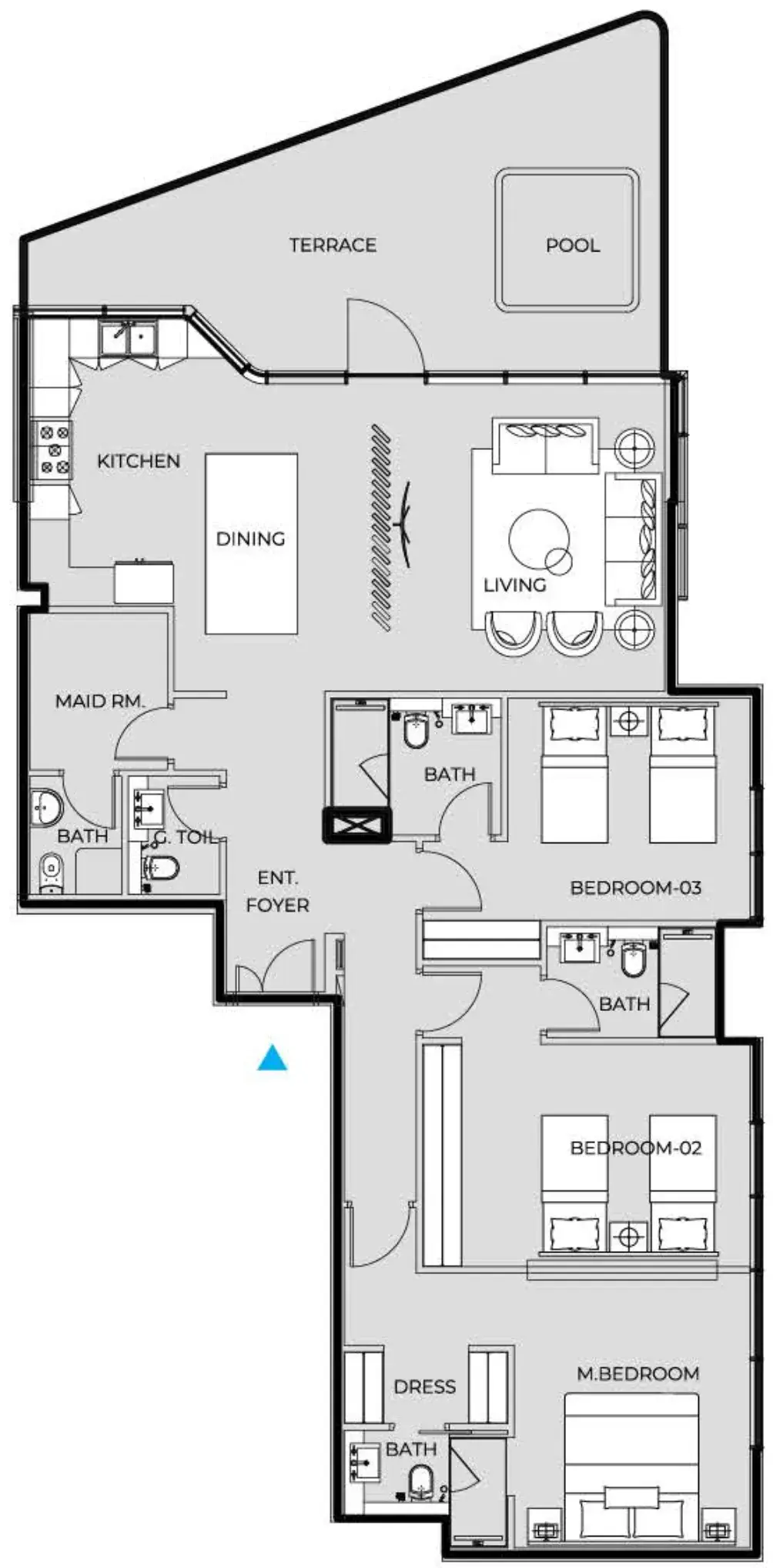 3 Bedrooms apartments - Coastal Haven floor plan