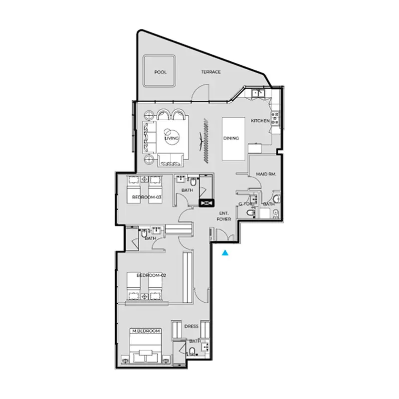 3 bedroom floor plan