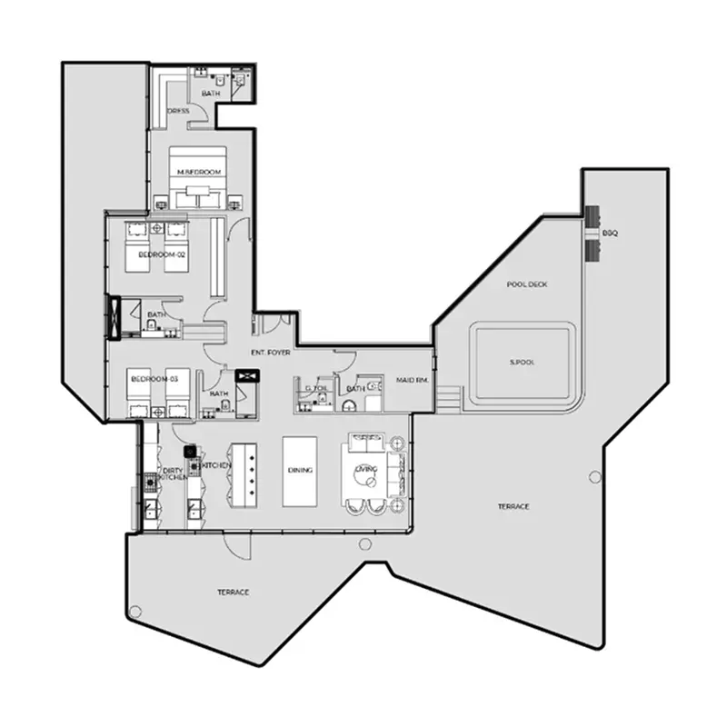 3 bedroom floor plan