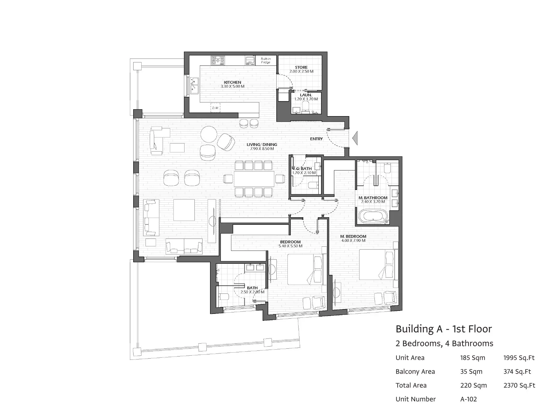 Type A102 floor plan