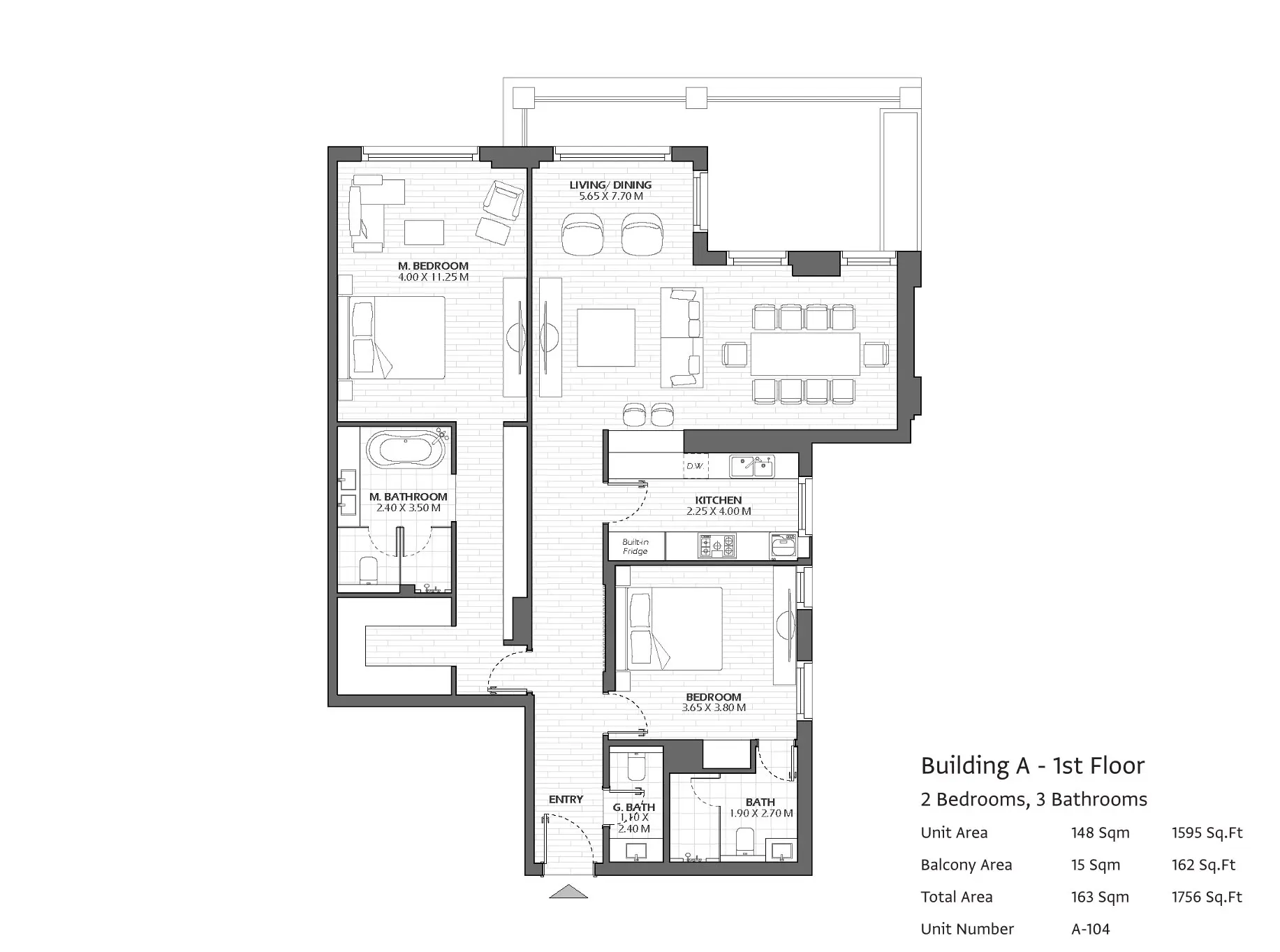 Type A104 floor plan