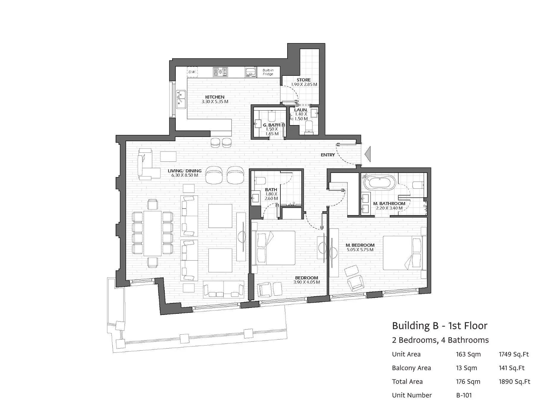 Type B101 floor plan