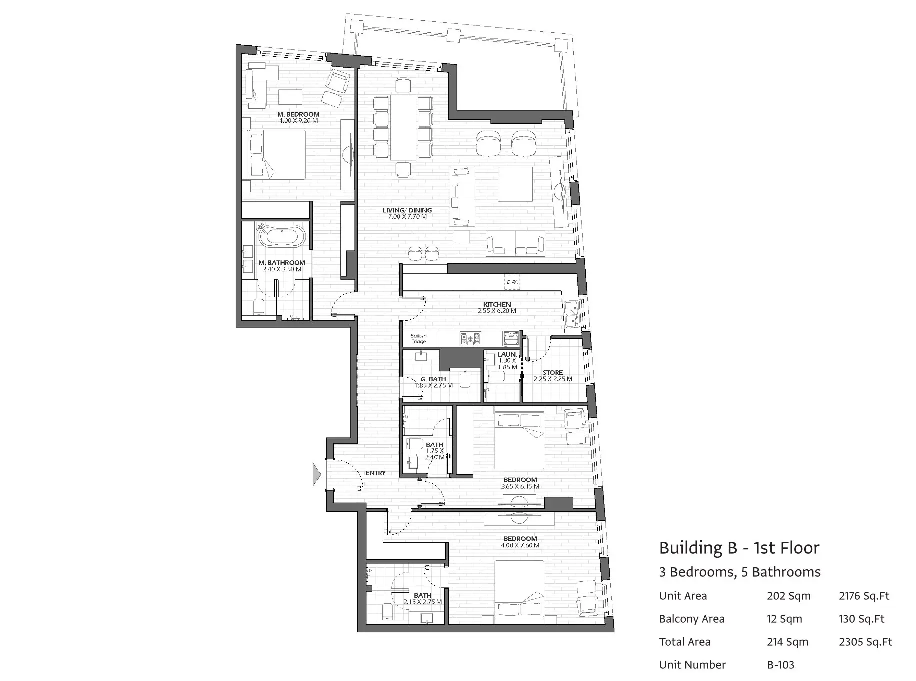 Type B103 floor plan
