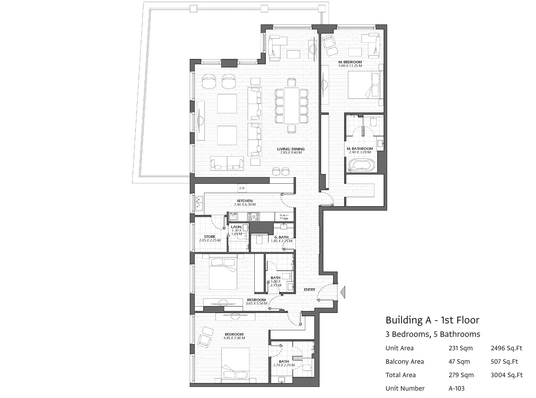 Type A103 floor plan