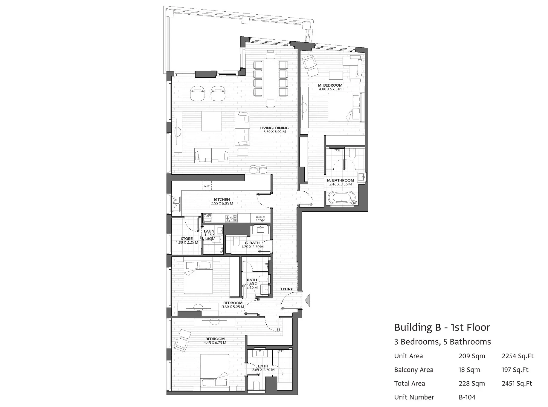 Type B104 floor plan