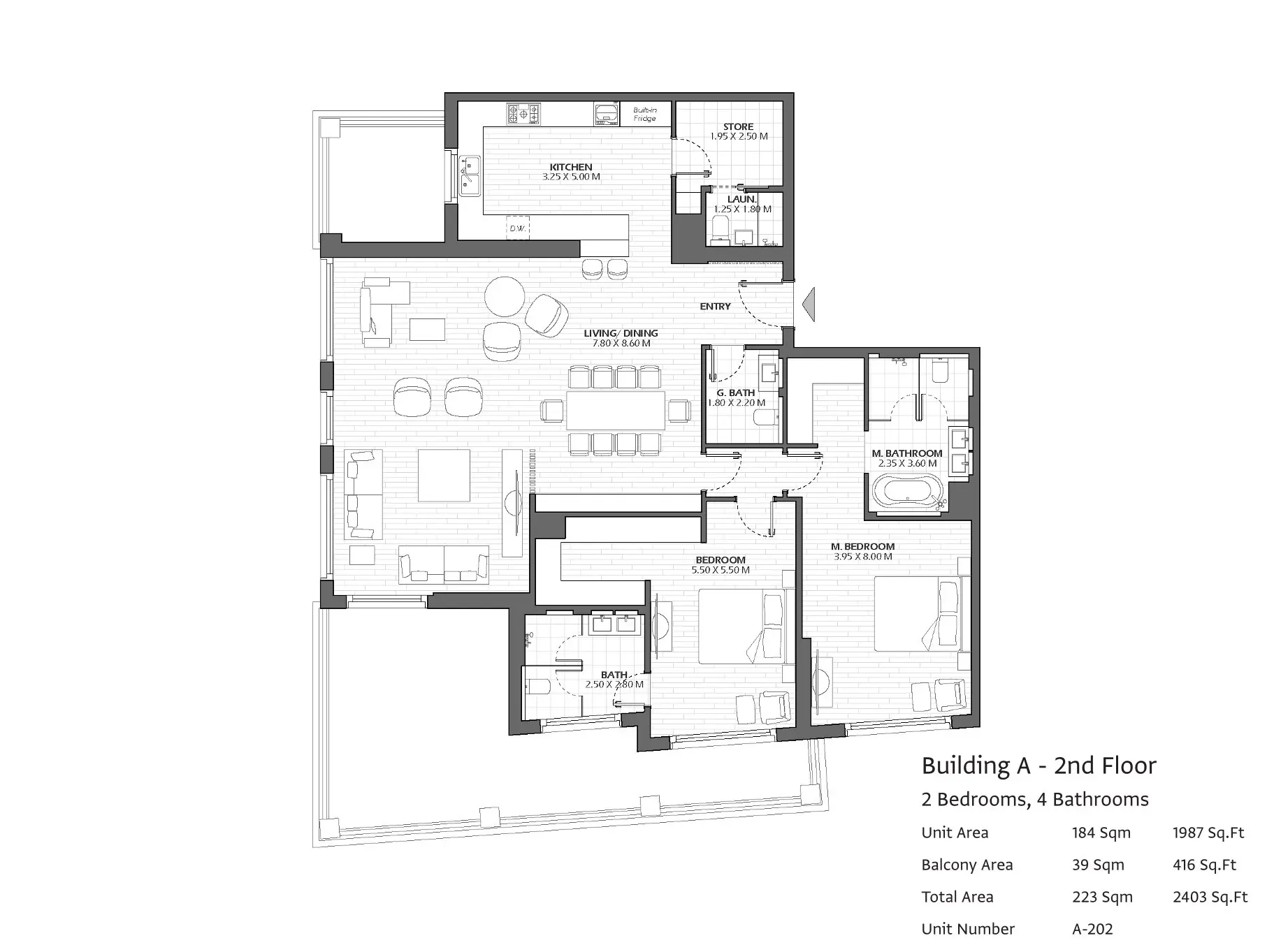 Type A202 floor plan