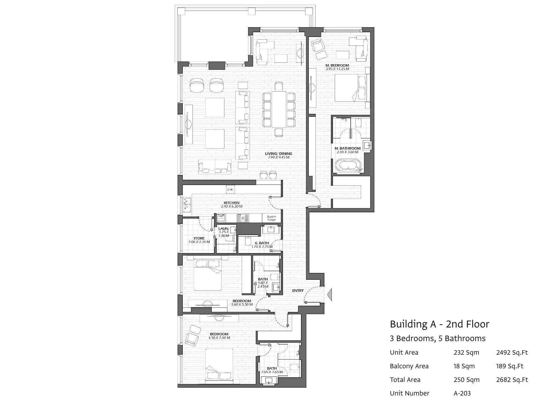 Type A203 floor plan