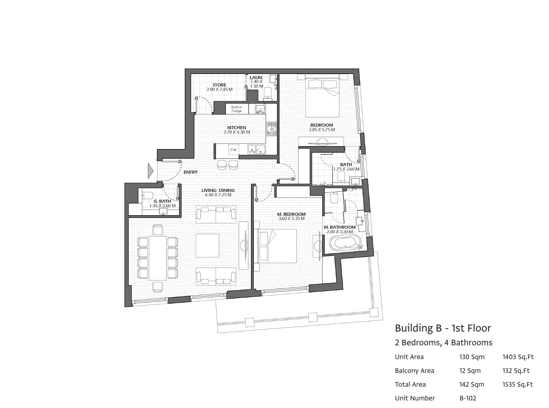 Type B102 floor plan
