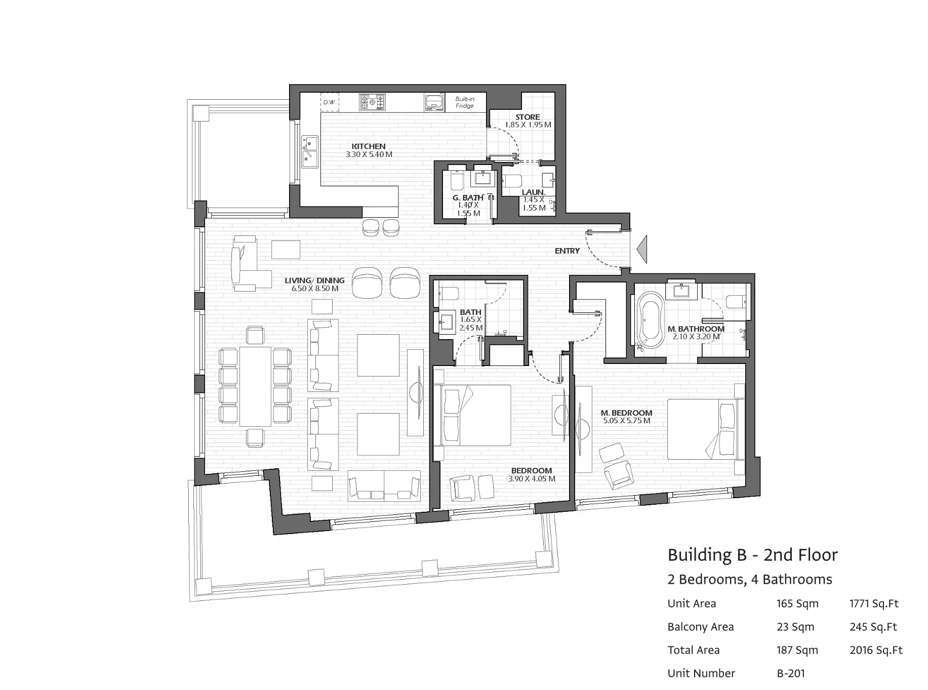 Type B201 floor plan