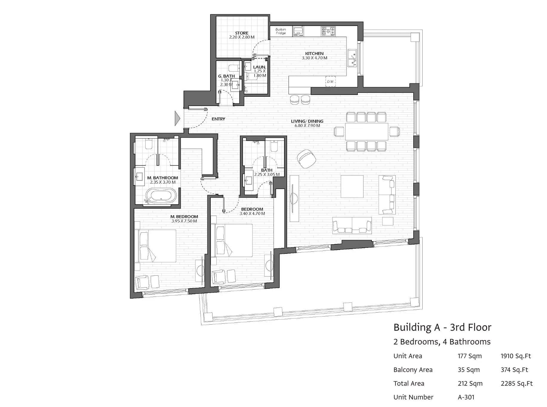 Type A301 floor plan
