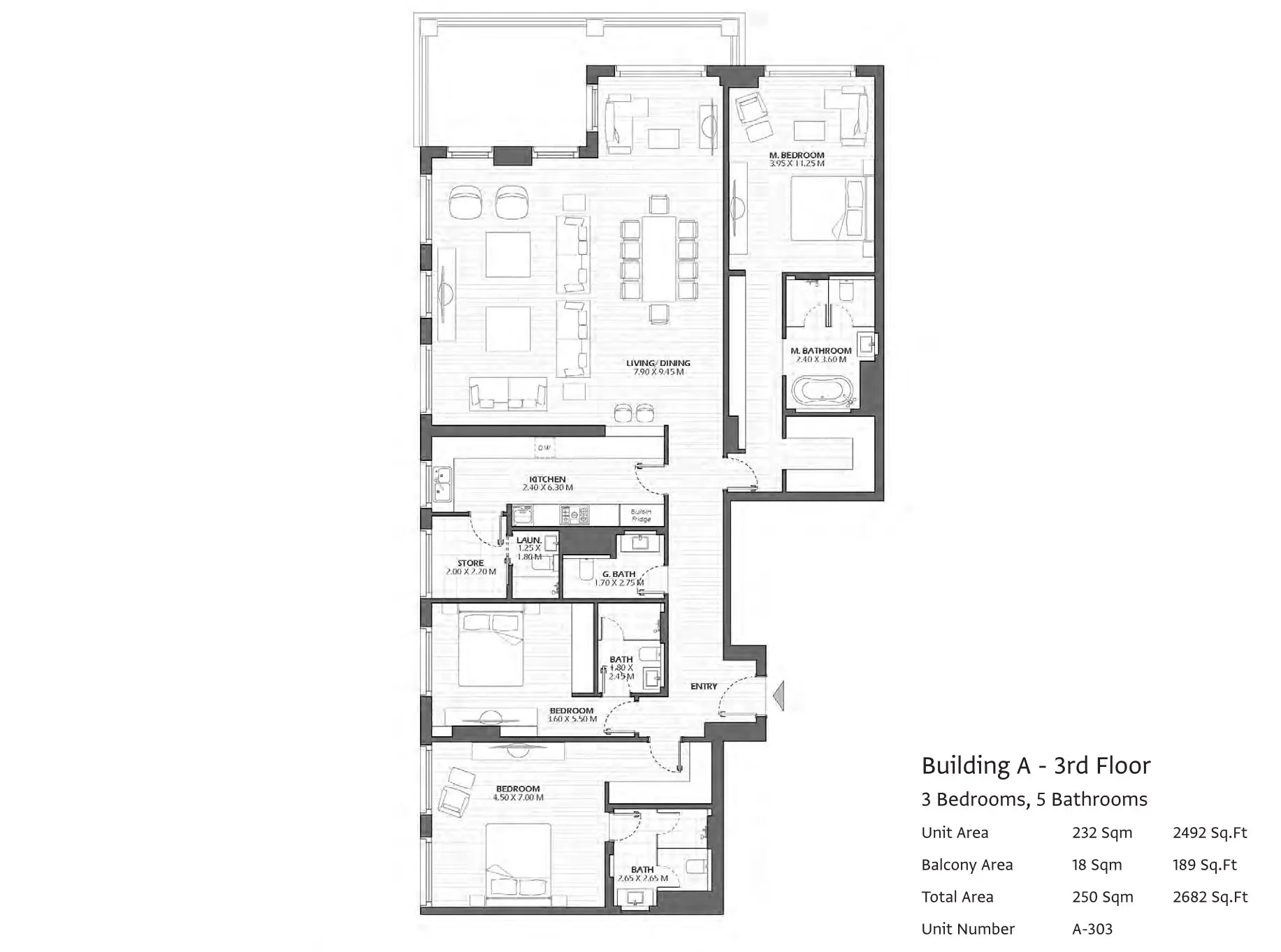 Type A303 floor plan
