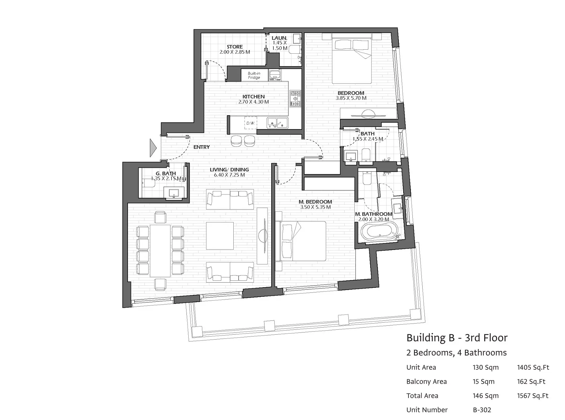 Type B302 floor plan