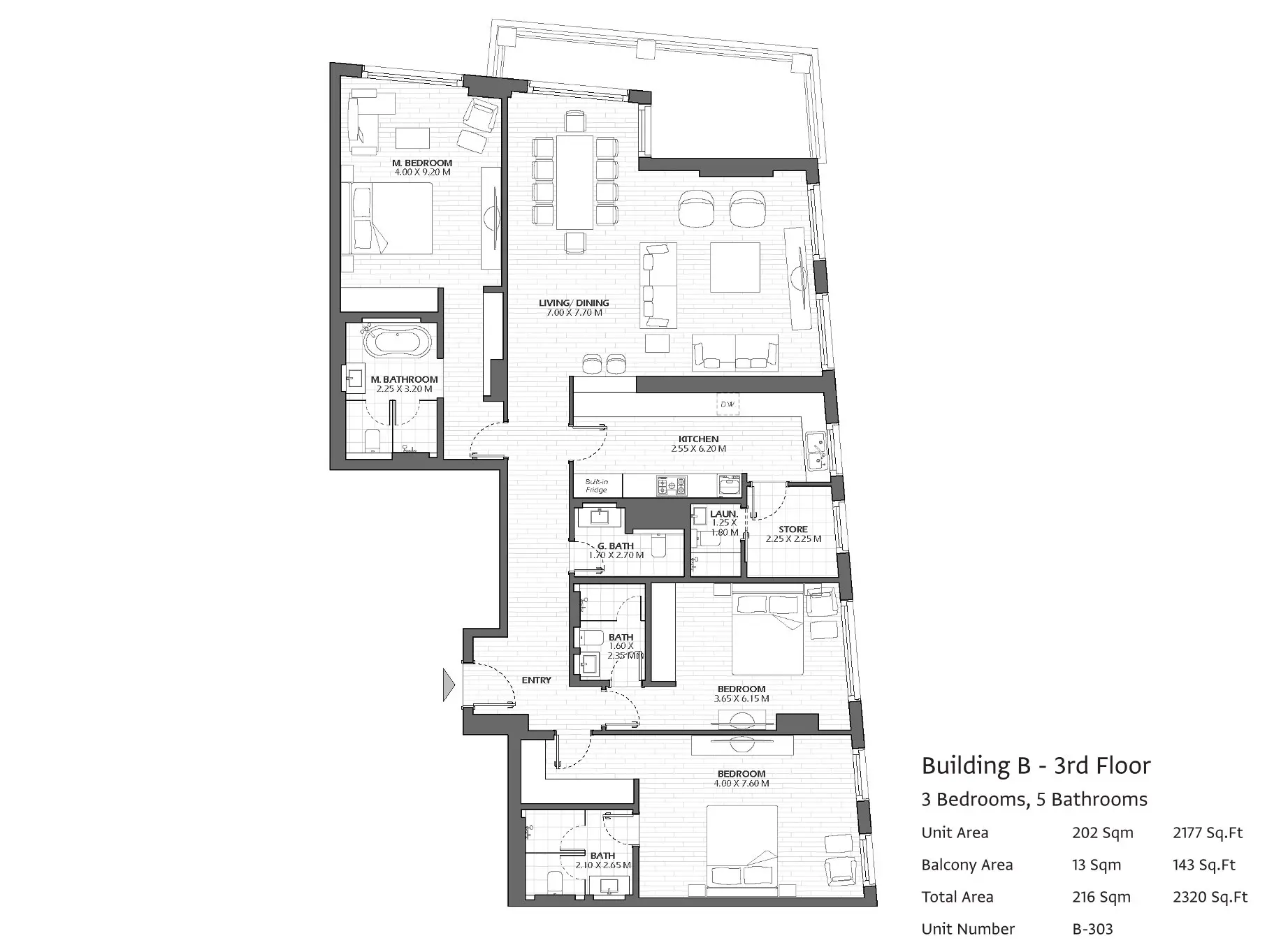 Type B303 floor plan