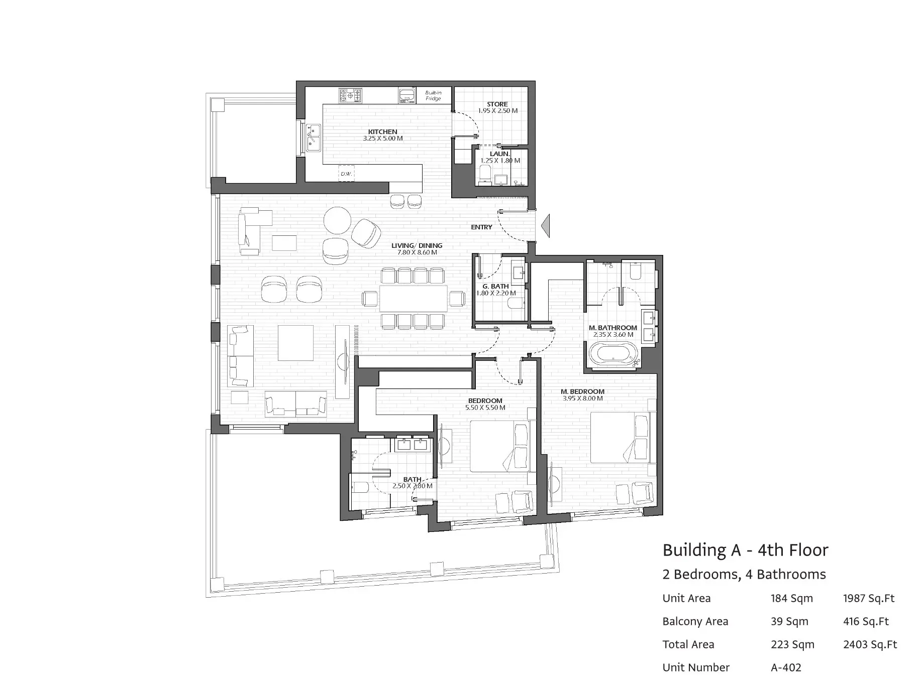 Type A402 floor plan