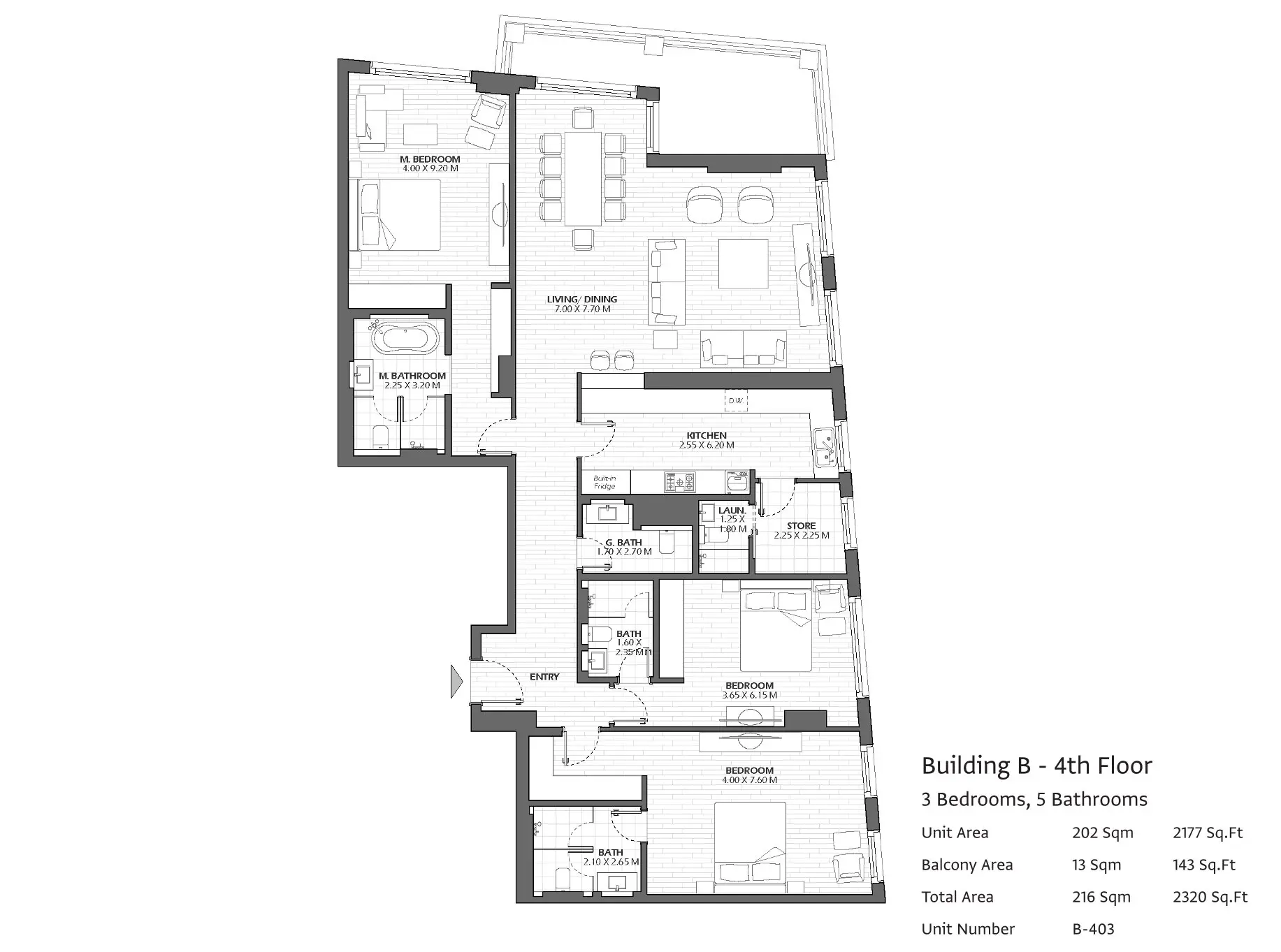Type B403 floor plan