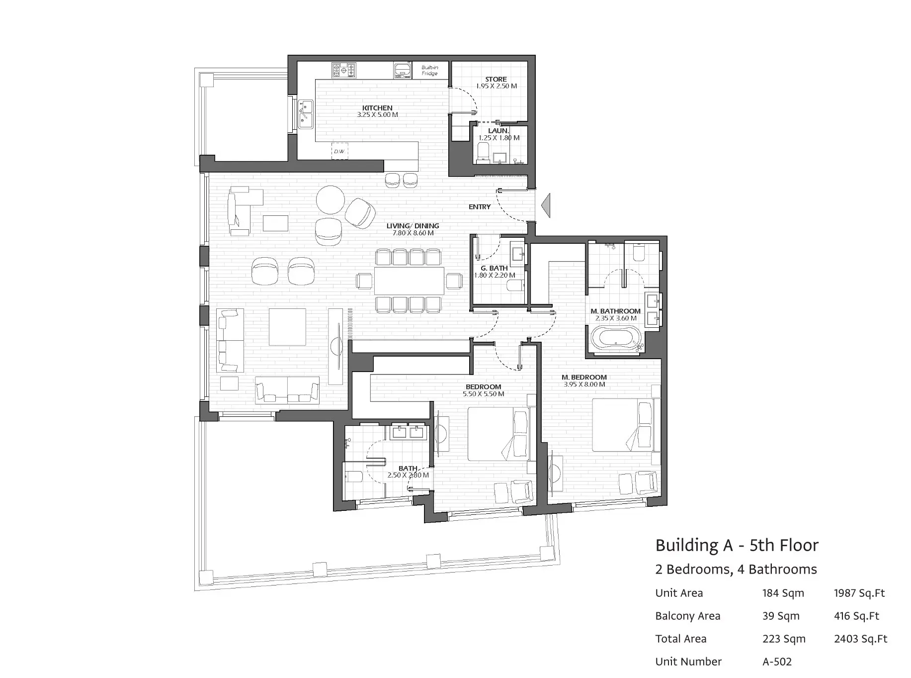 Type A502 floor plan