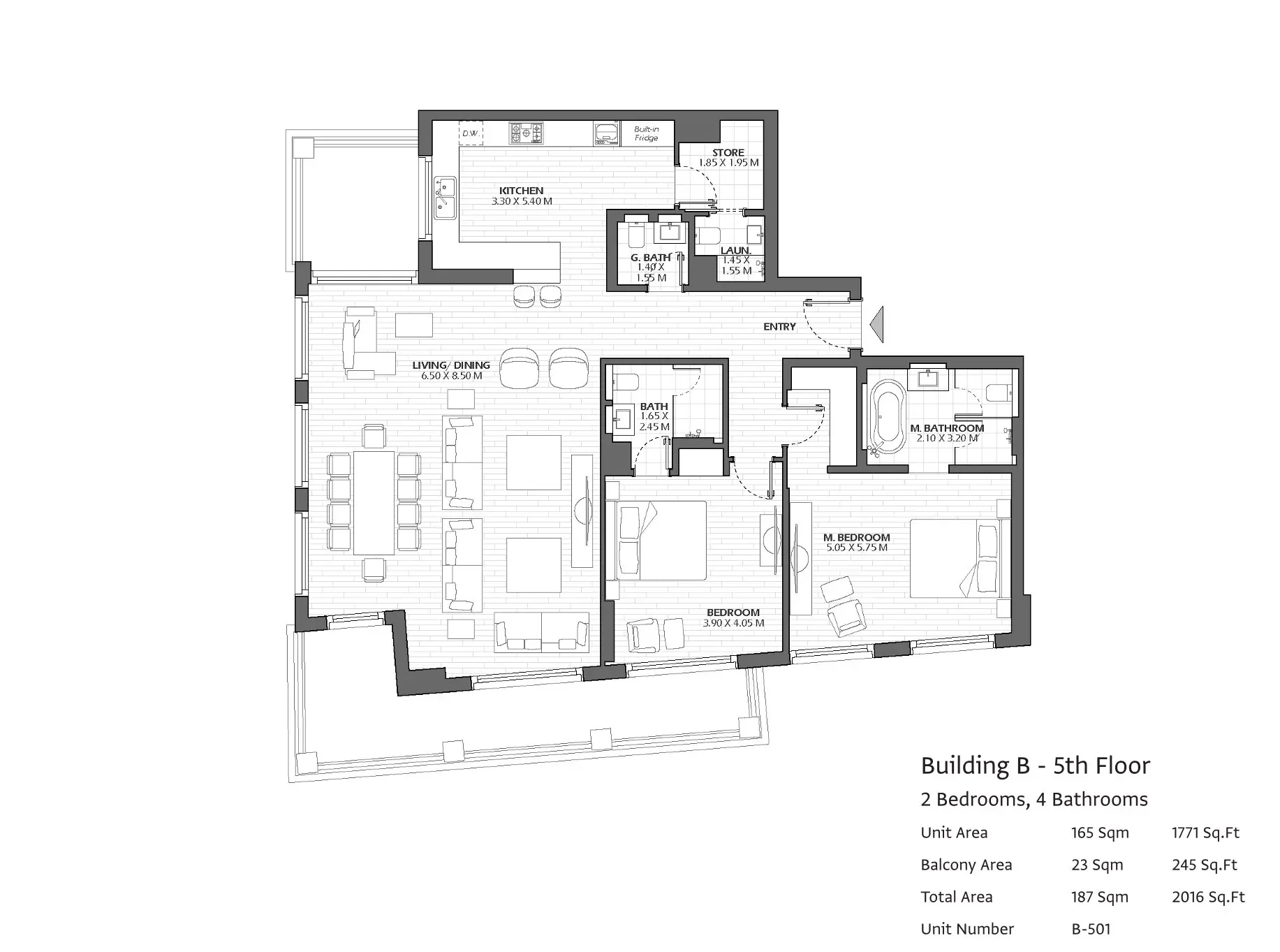 Type B501 floor plan