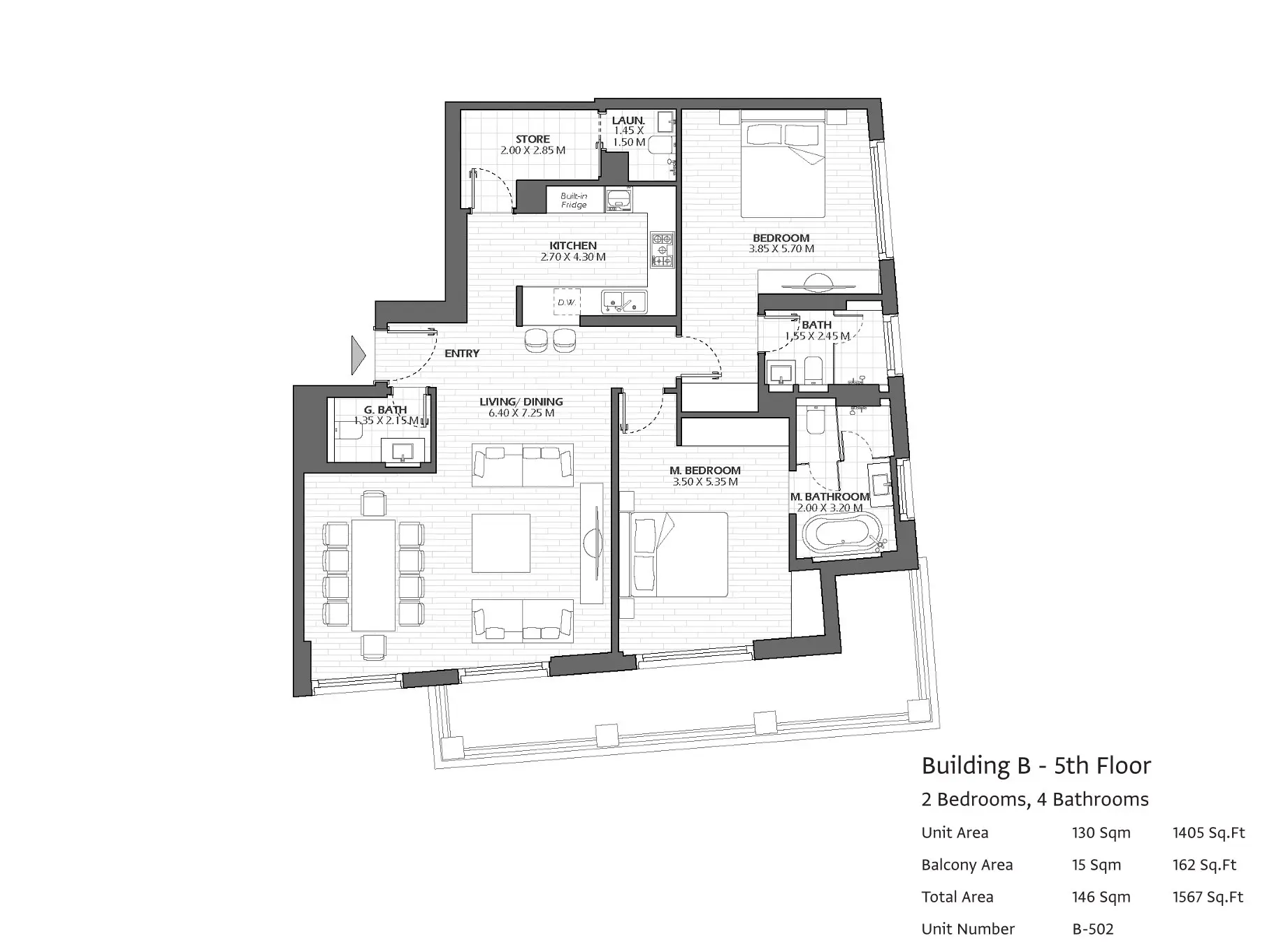 Type B502 floor plan