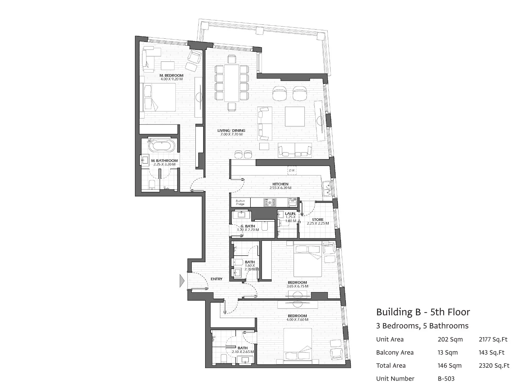 Type B503 floor plan