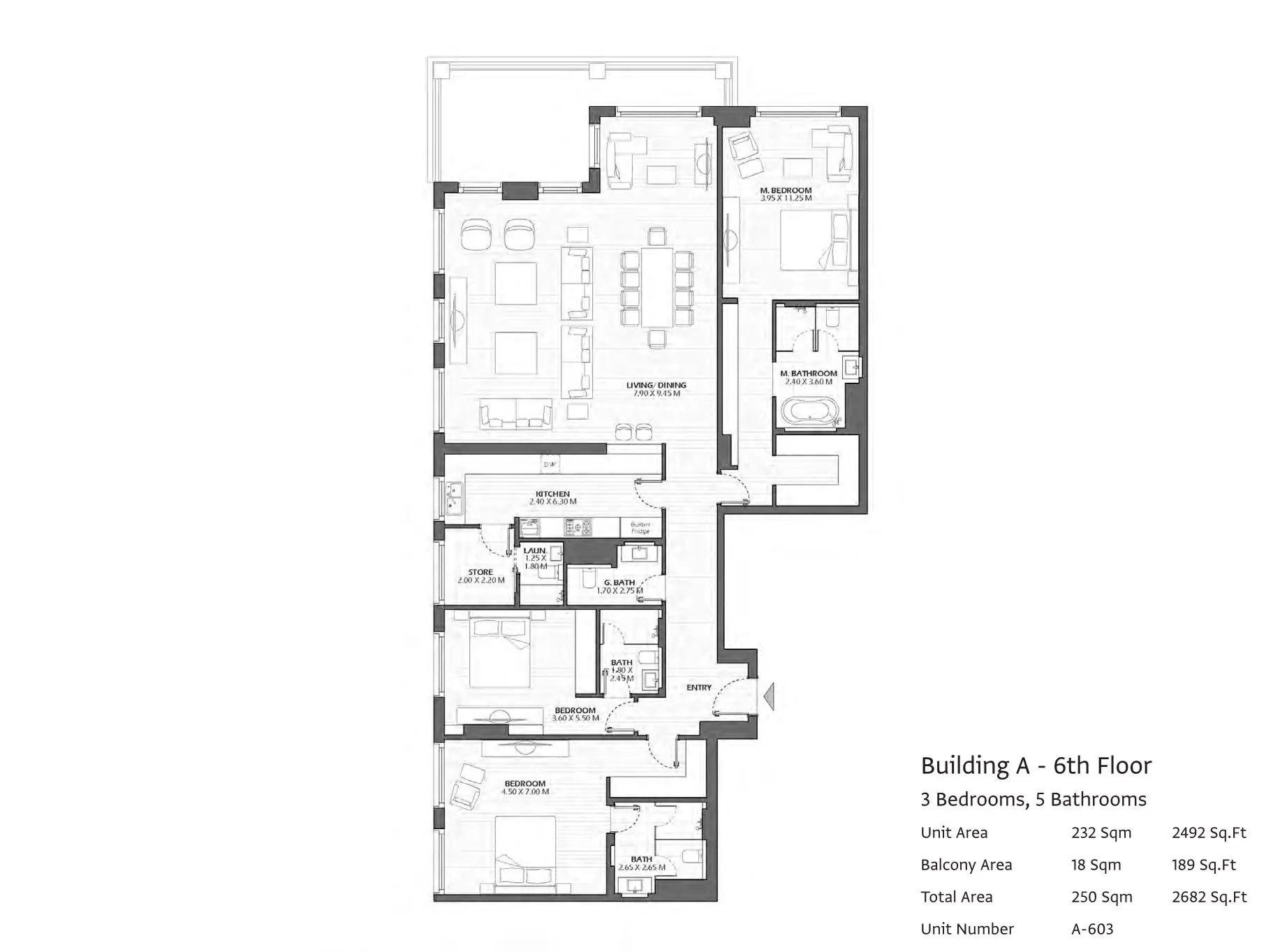 Type A603 floor plan
