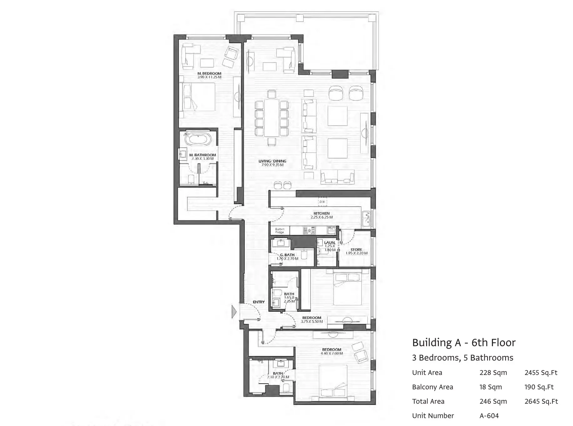 Type A604 floor plan