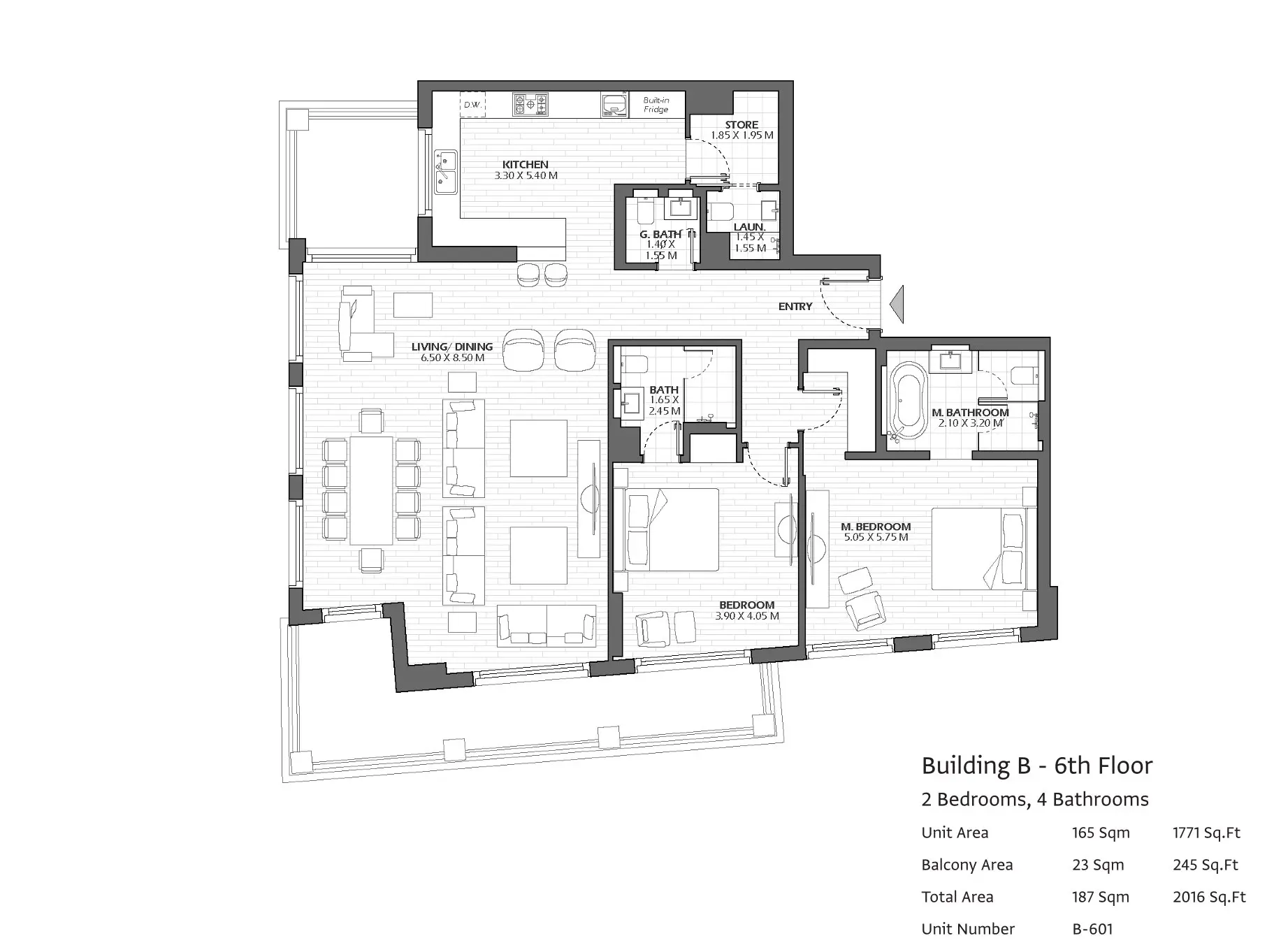 Type B601 floor plan