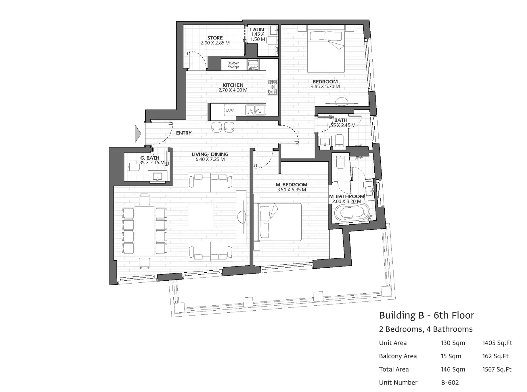 Type B602 floor plan