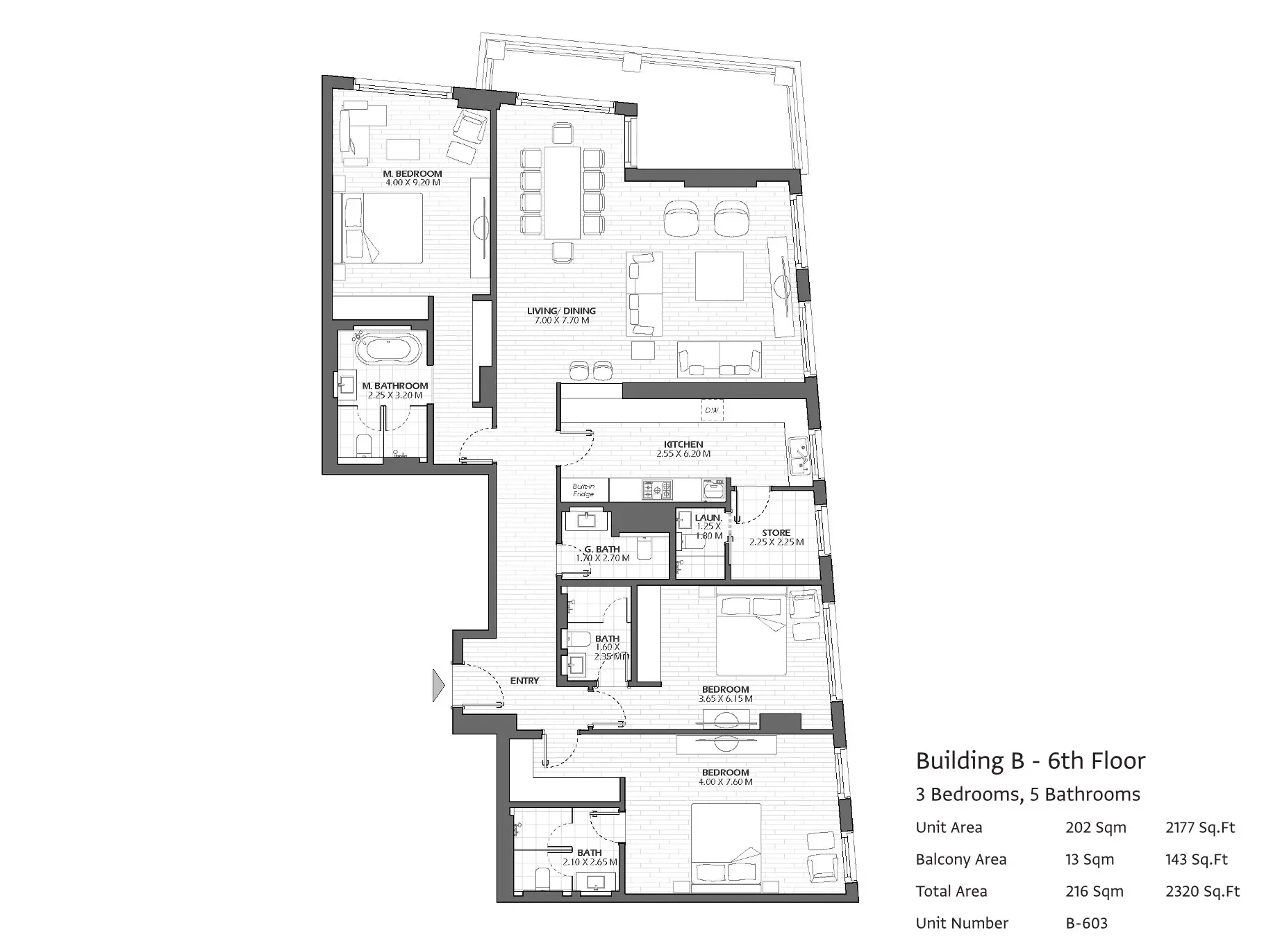 Type B603 floor plan