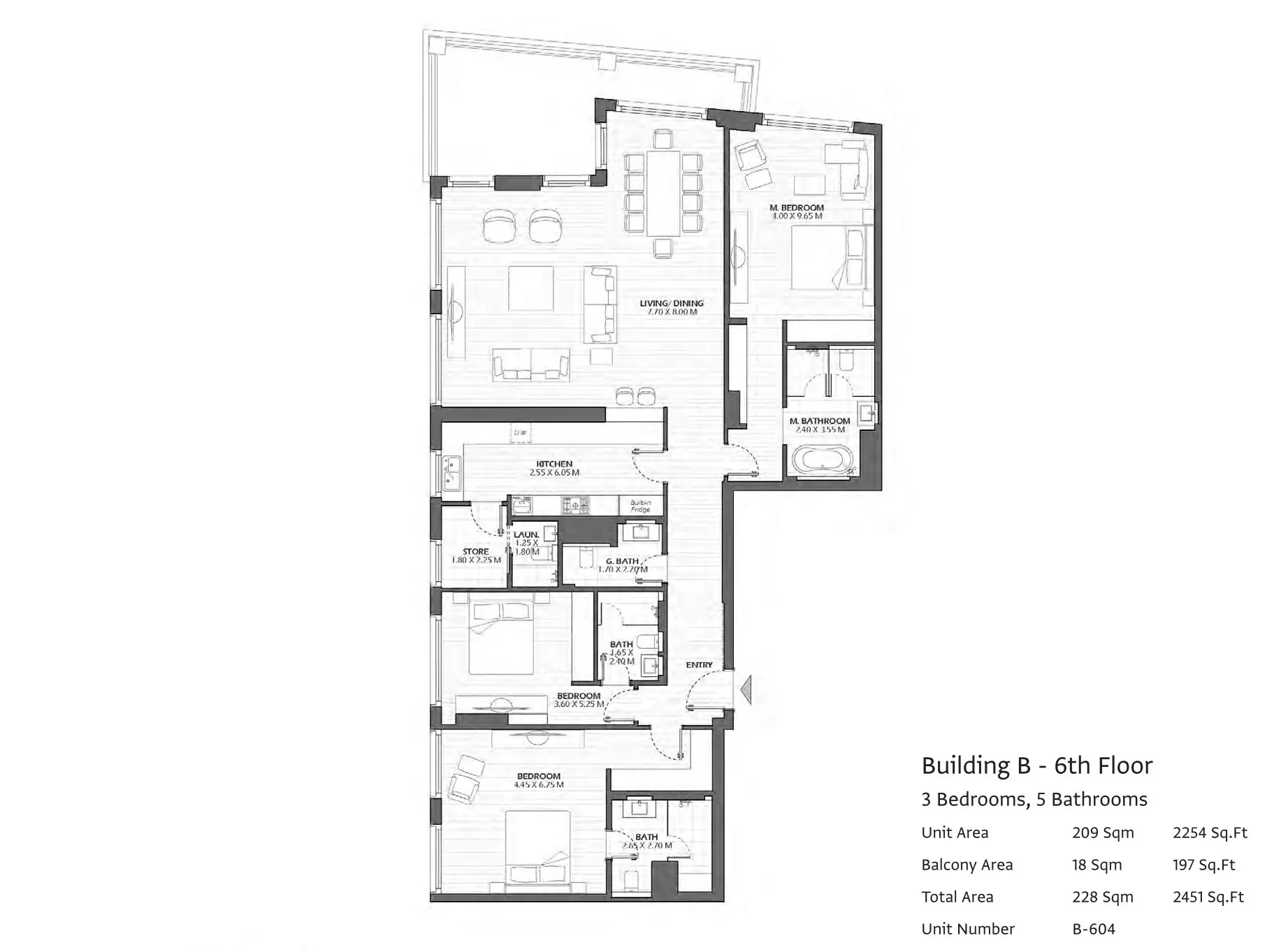 Type B604 floor plan