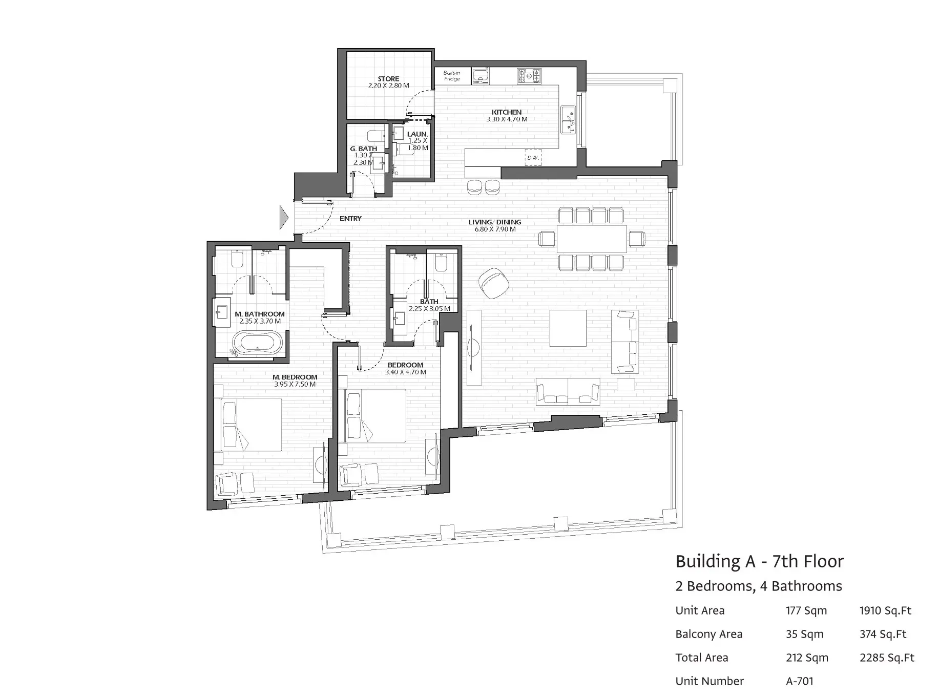 Type A701 floor plan