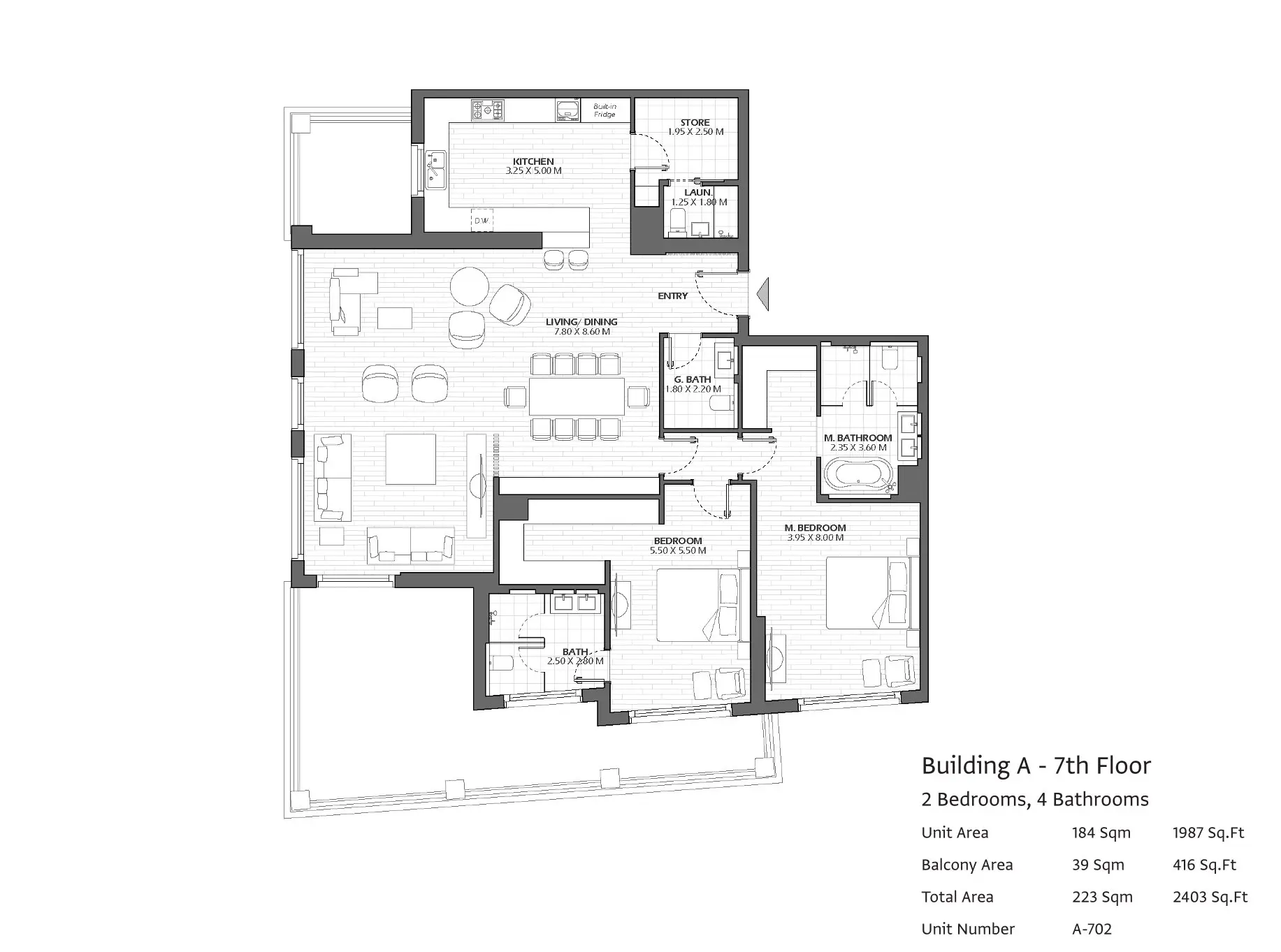 Type A702 floor plan