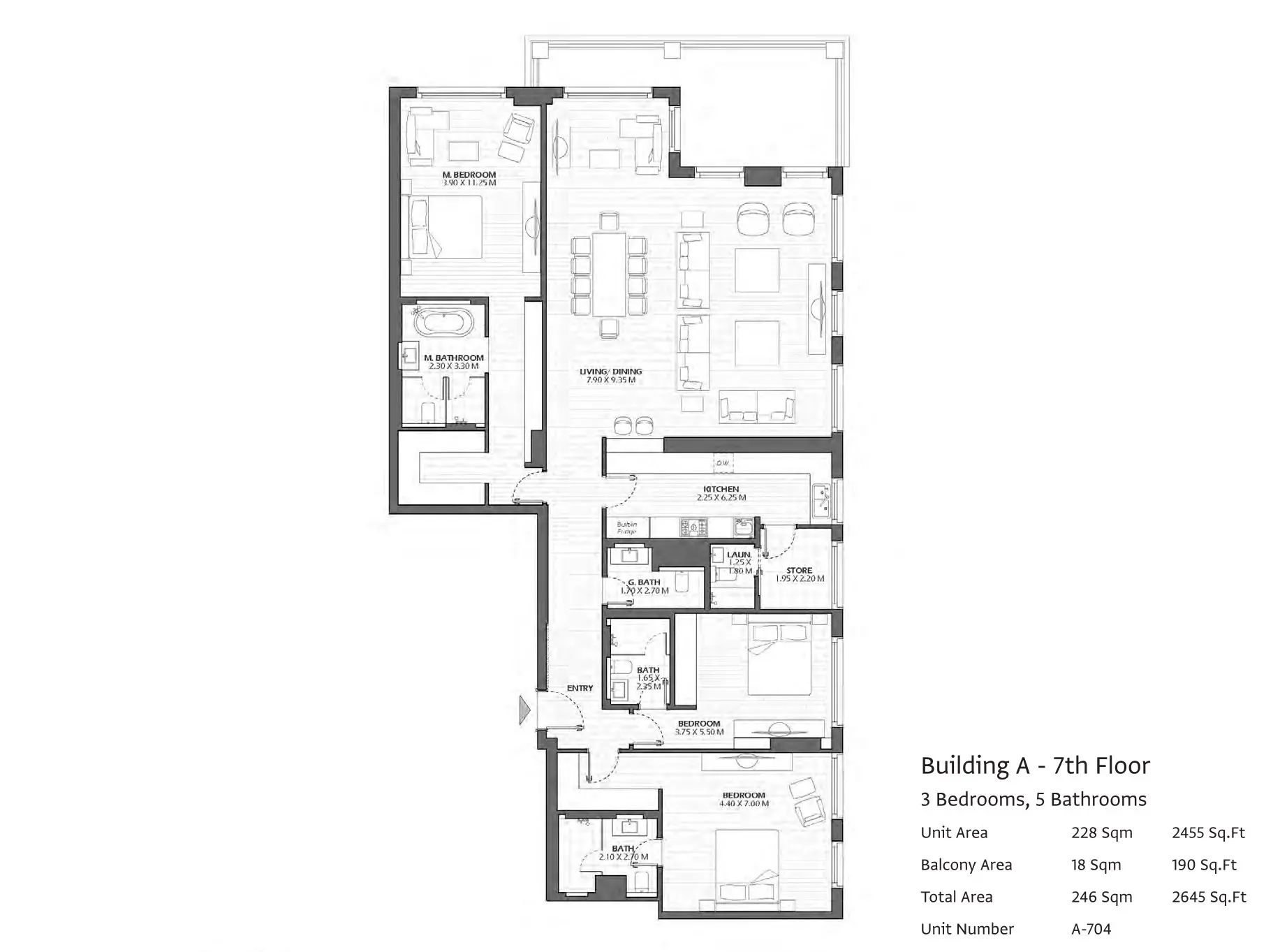 Type A704 floor plan