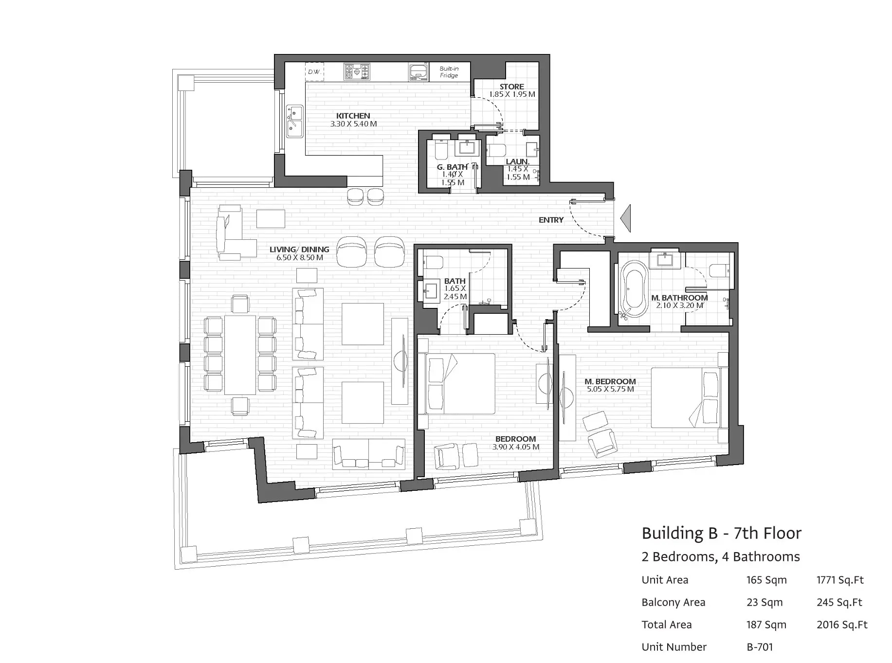 Type B701 floor plan