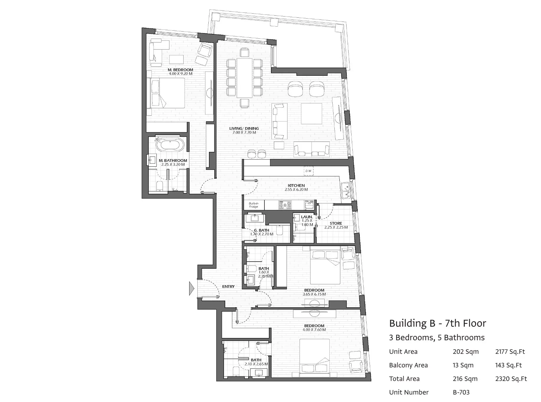 Type A703 floor plan